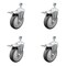 Service Caster 5 Inch SS Thermoplastic Rubber 1/2 Inch Threaded Stem Caster Set Total Lock Brake SCC-SSTSTTL20S514-TPRB-381615-4 - alternate 1